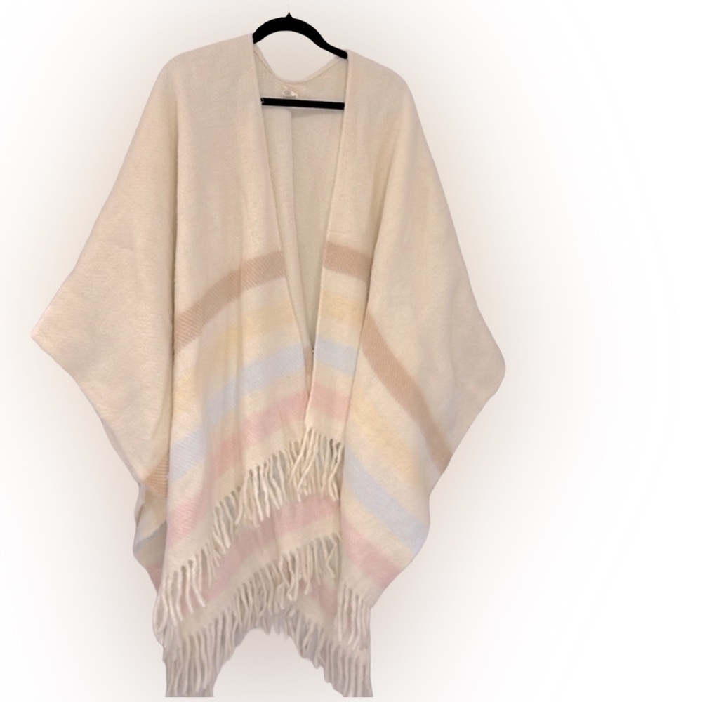 Vintage Italian Made Poncho Blanket Wrap VTG